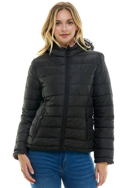 BLUE AGE - Reversible Ladies' Puffer Jacket with Hoodies
