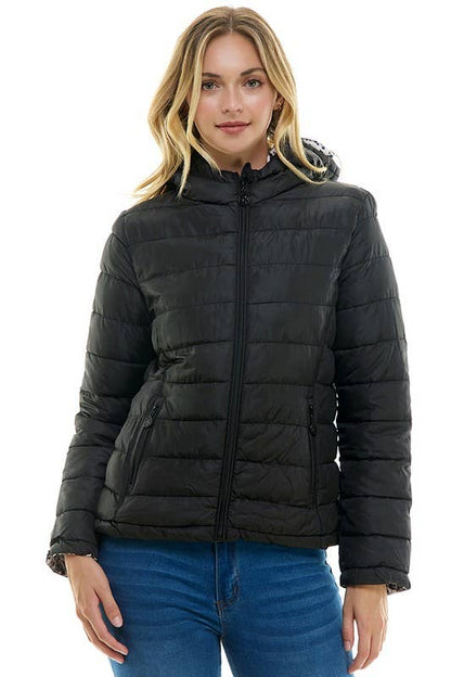 BLUE AGE - Reversible Ladies' Puffer Jacket with Hoodies