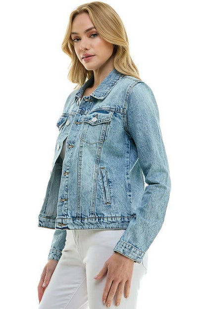 BLUE AGE - LADY CASUAL COTTON DENIM JEAN JACKET (OPEN PACK)