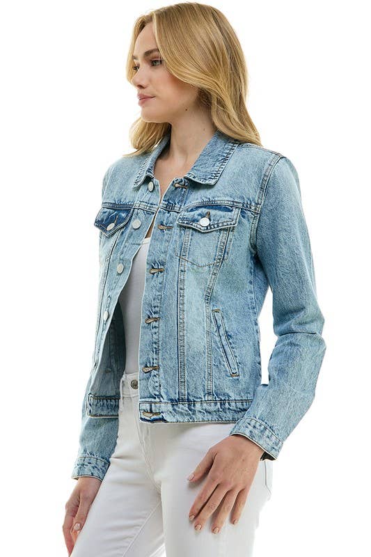 BLUE AGE - LADY CASUAL COTTON DENIM JEAN JACKET (OPEN PACK)