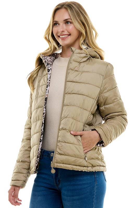 BLUE AGE - Reversible Ladies' Puffer Jacket with Hoodies