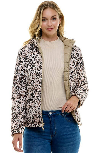 BLUE AGE - Reversible Ladies' Puffer Jacket with Hoodies