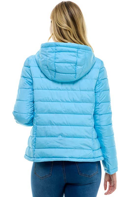 BLUE AGE - Reversible Ladies' Puffer Jacket with Hoodies